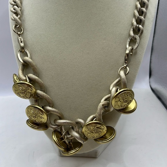 CAbi Bracelet Necklace Coco Eagle Button Necklace Gold Tone Button Necklace - Picture 15 of 15